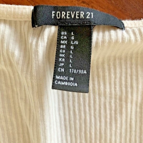 Forever 21 ivory ribbed knot front & Wild Fable black Long Sleeve Top lot Size L - Picture 4 of 11